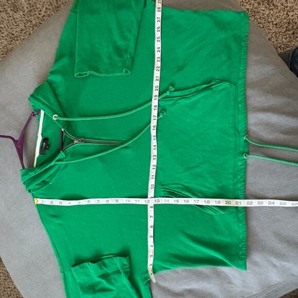 J Crew Magic Rinse Kelly Green Preppy Cotton Hoodie Athlesiure GORPCORE Y2K XL - Picture 6 of 9